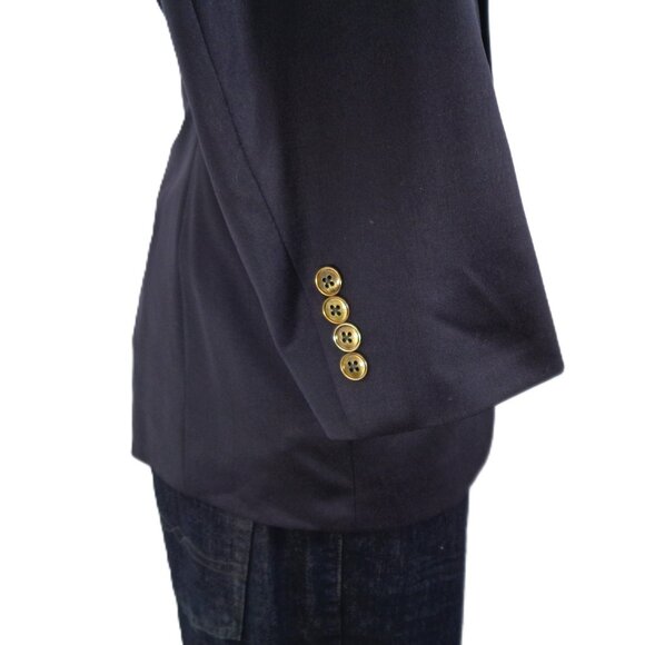 Tom James 100% Wool Midnight Blue Blazer 38R Gold Color Button - Picture 4 of 14